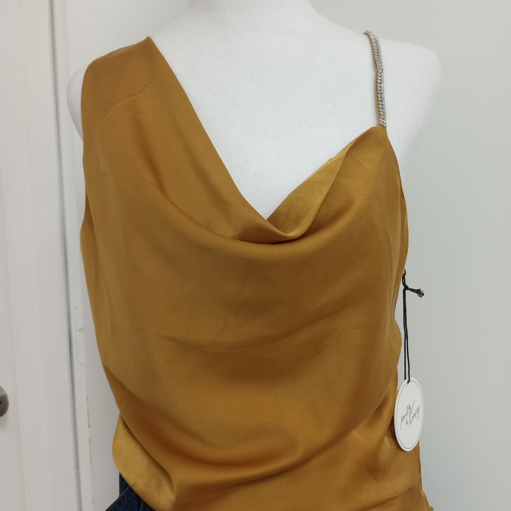 Elegant Mustard Satin Women Top